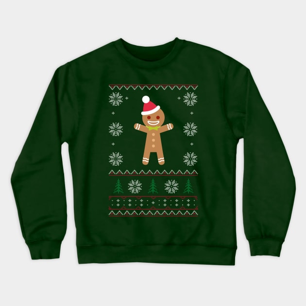 Gingerbread Man Ugly Sweater Christmas Crewneck Sweatshirt by vladocar